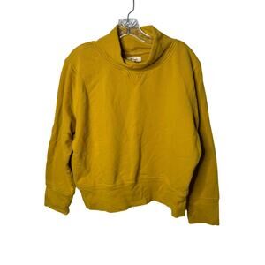 Madewell Funnel Neck Sweatshirt Women’s XXL Mustard Yellow 100% Cotton